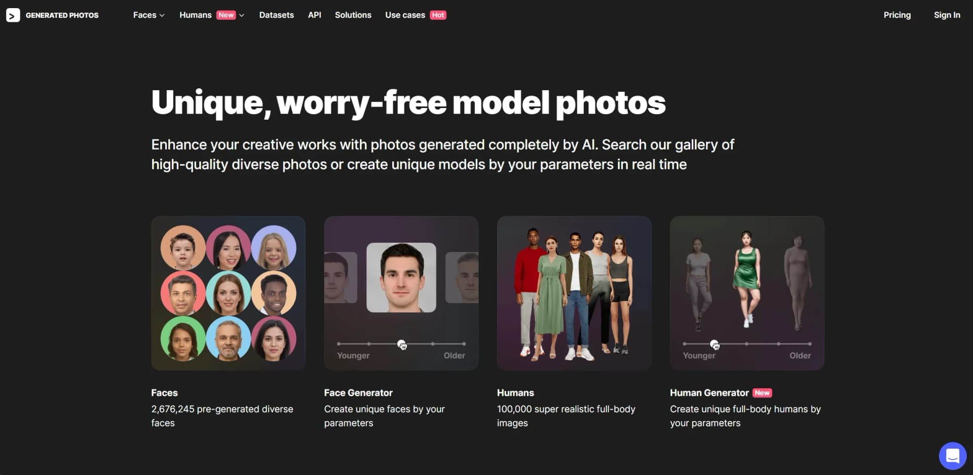 Generated Photos screenshot