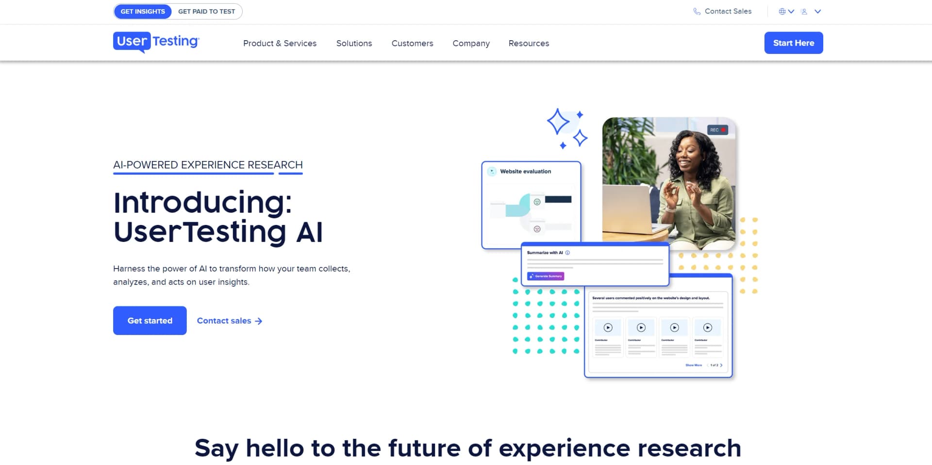 UserTesting AI screenshot