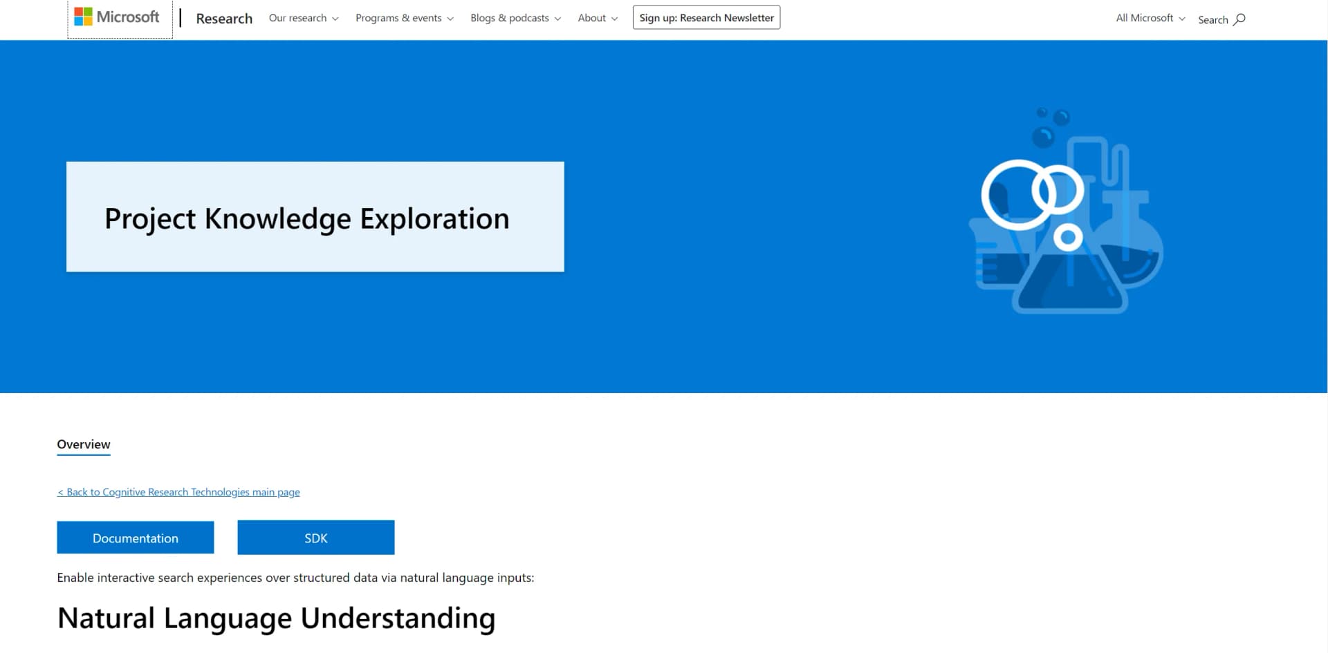 Microsoft Knowledge Exploration screenshot