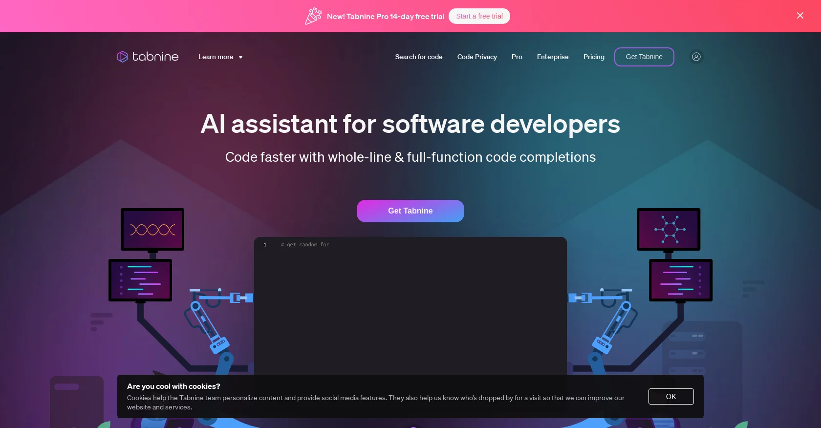 Tabnine screenshot