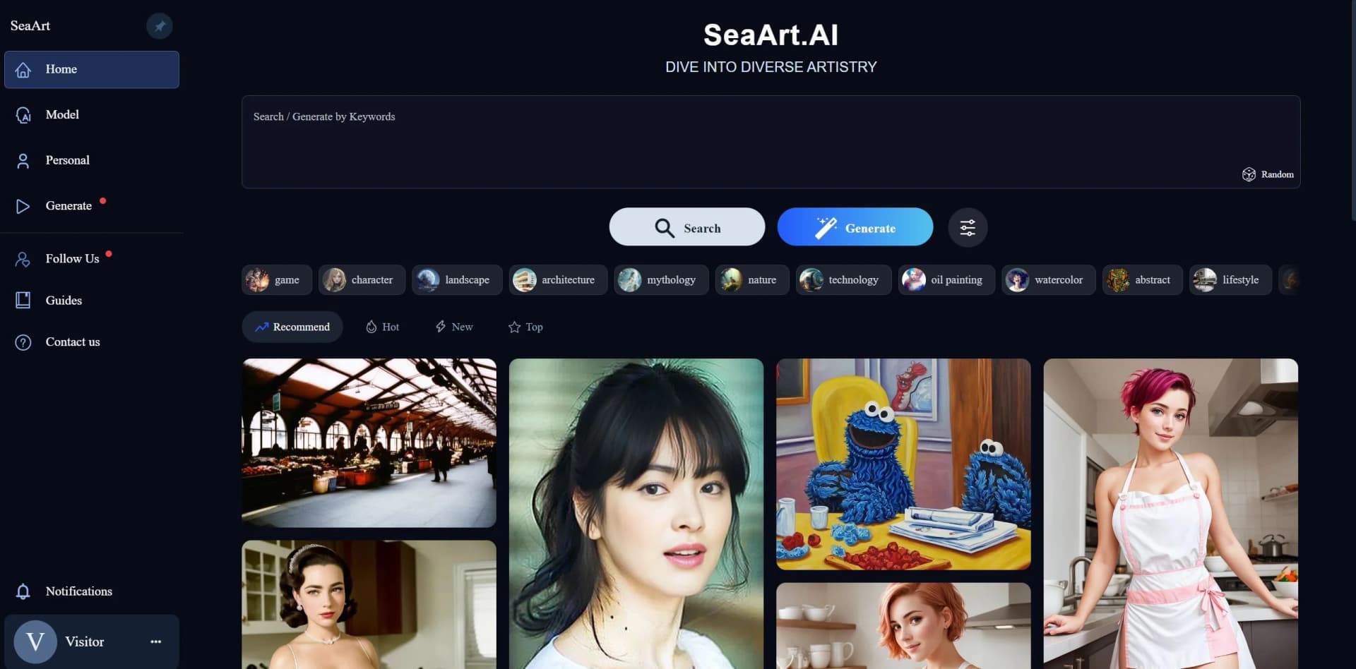 SeaArt AI screenshot