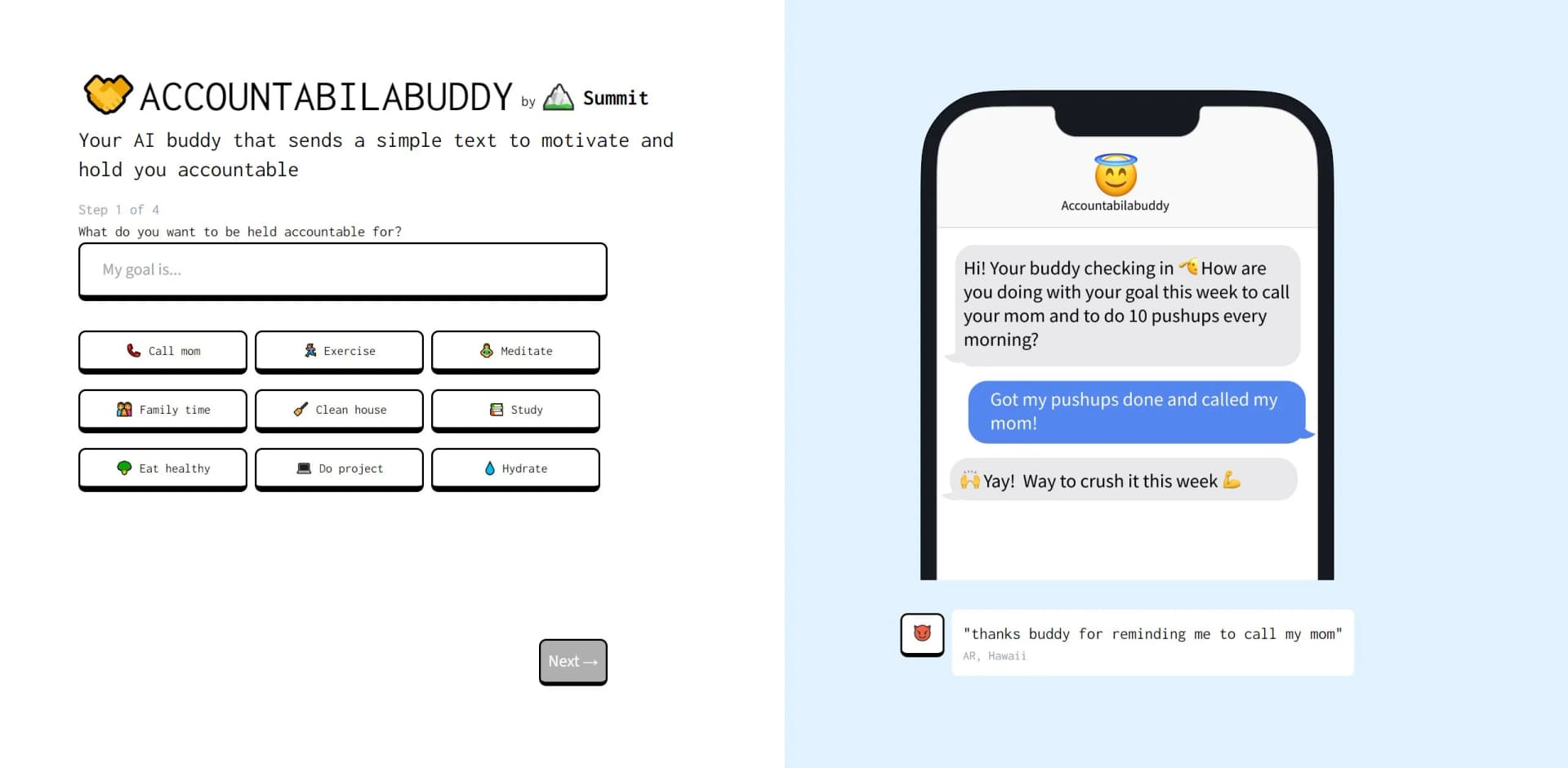 Accountabilabuddy screenshot