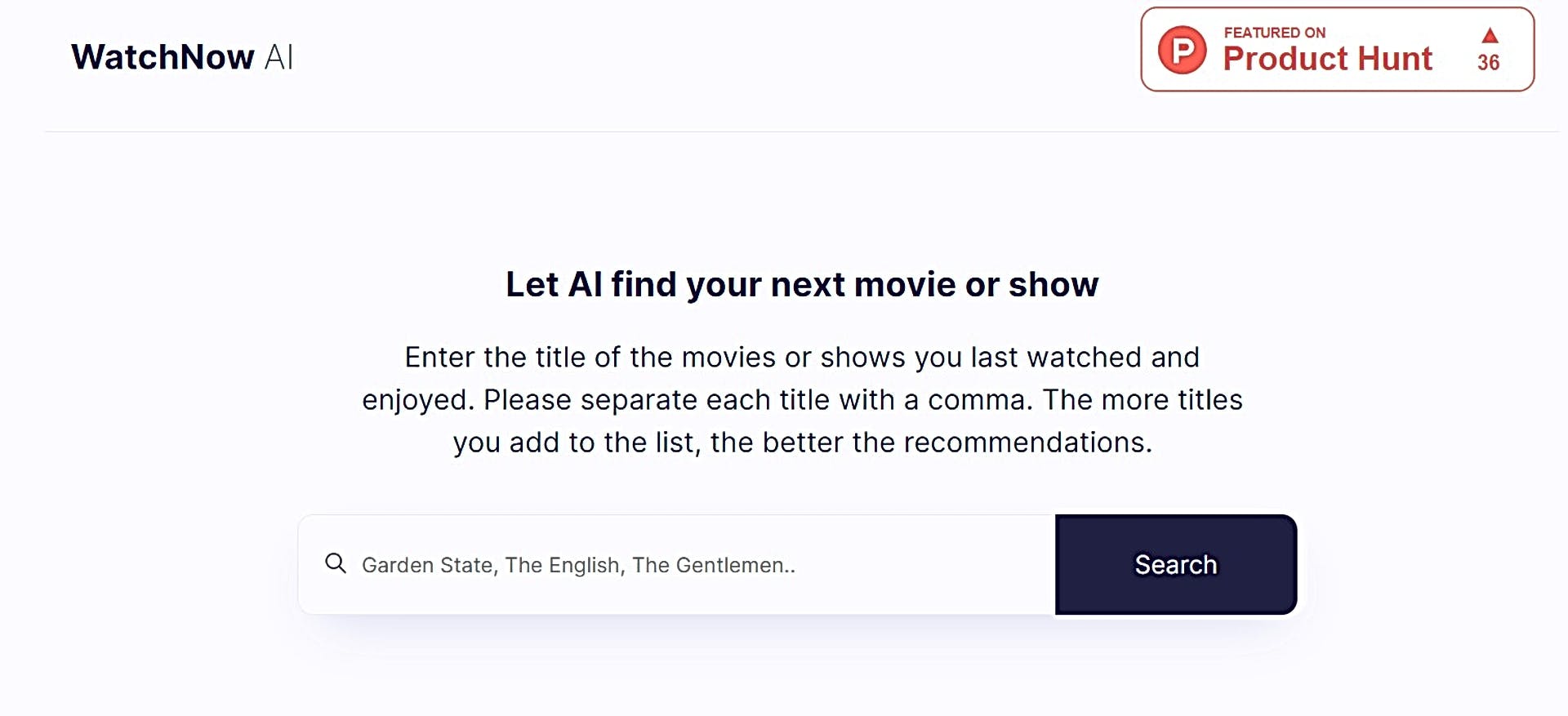 WatchNow AI featured