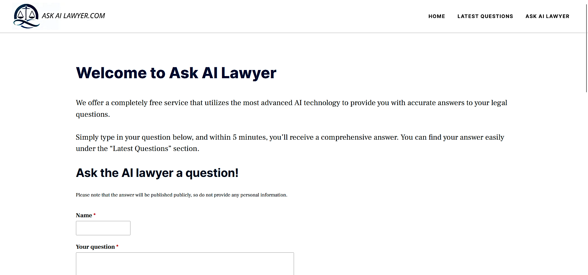 Ask AI Lawyer featured